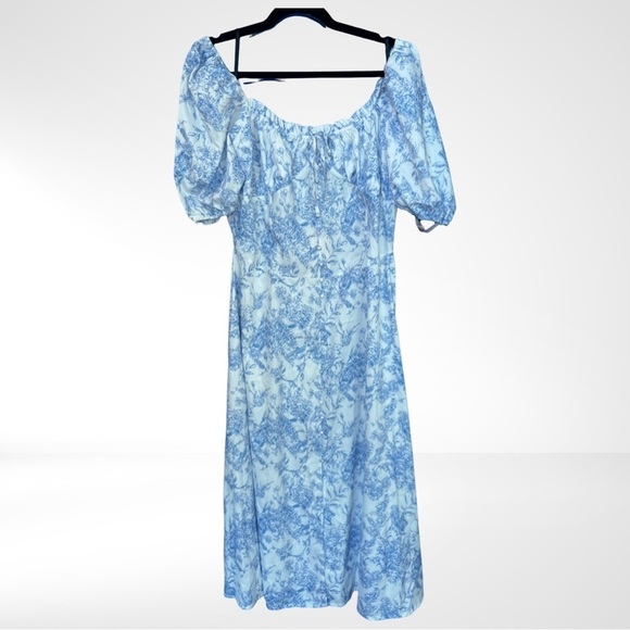 NWT Missguided (sold by ASOS) Toile Milkmaid midi dress Size 14 - Picture 4 of 15